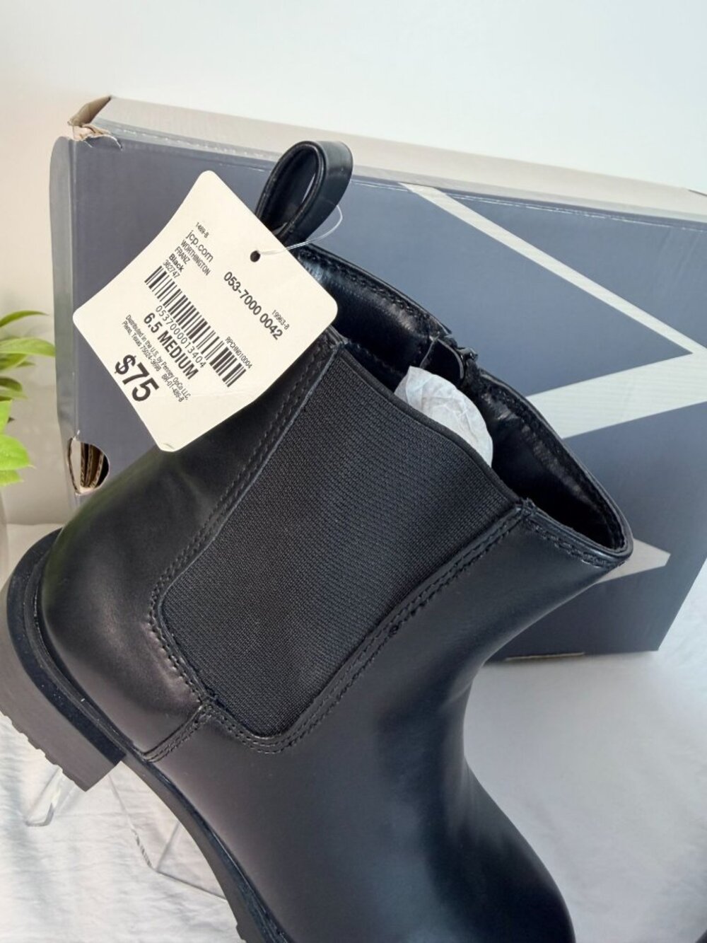 Worthington Black Chelsea Ankle Boots Womens 6.5M Zip Low Heel New - Picture 7 of 12